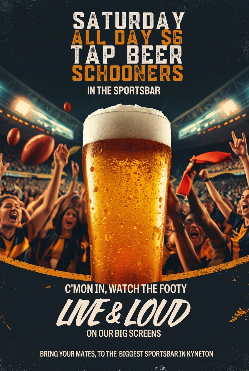 $6 Tap Beer Schooners